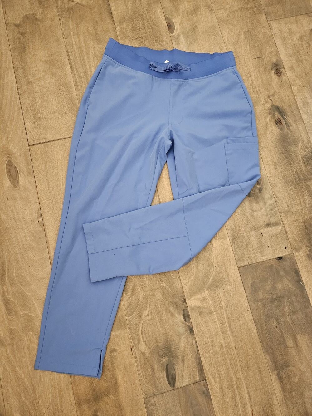 Mandala Scrub Pants Petite Medium PM M Womens Blue Wide Comfort Waistband